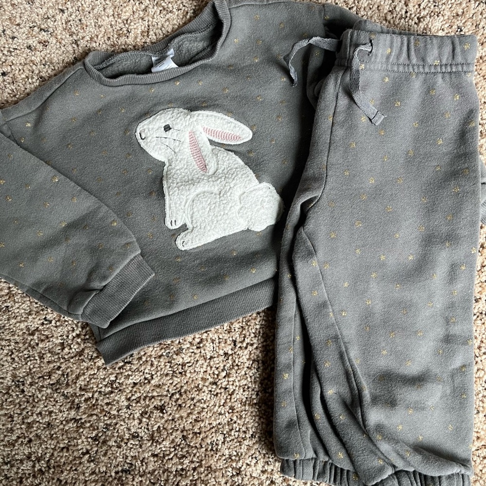 Toddler Girl Carter’s 2-Piece Bunny Fleece Pullover | Size 24 Months